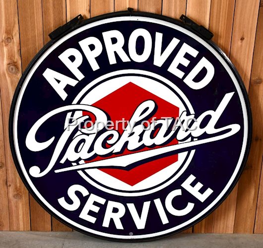 Packard Approved Service w/Lug Nut Logo Porcelain Sign (60")