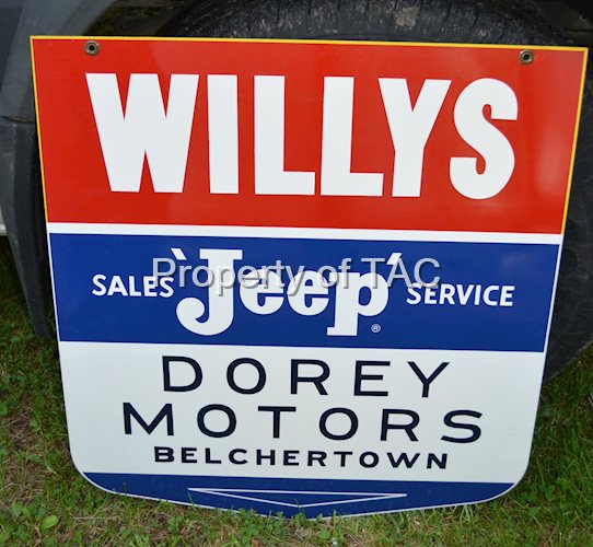 Willys Sales "Jeep" Service Metal Sign