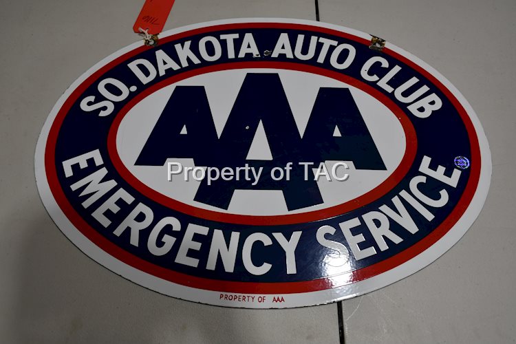 AAA South Dakota Auto Club Porcelain Sign