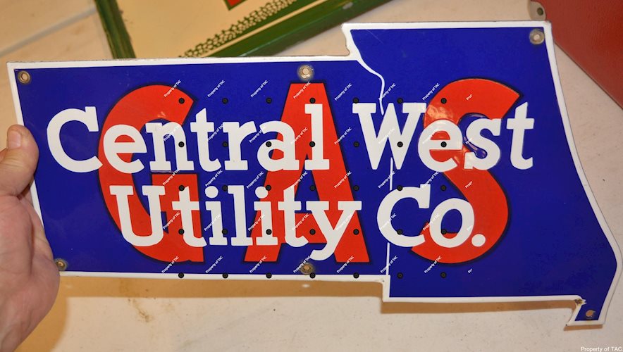 Central West Utility Co porcelain sign