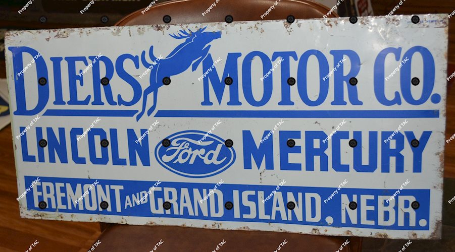 Diers Motor Co. Ford Lincoln Mercury Metal Sign
