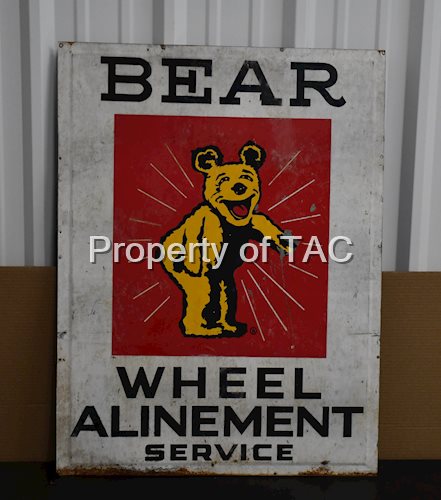 Bear Wheel Alignment Service w/Logo Metal Sign