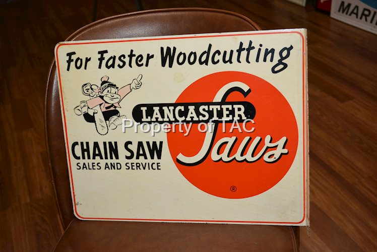 Lancaster Chain Saw Sales & Service Metal Sign