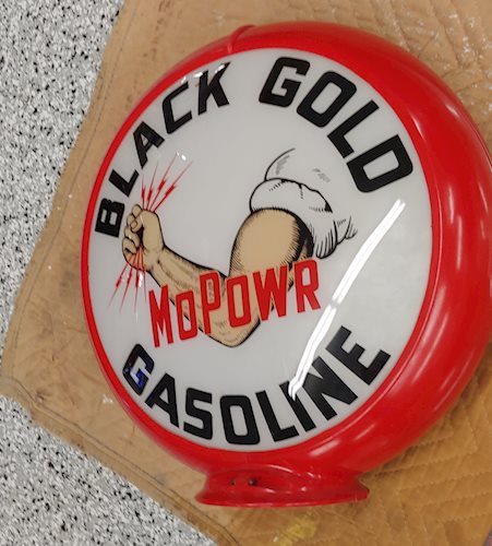 Black Gold Mo Powr" Gasoline 13.5" Single Globe Lens"