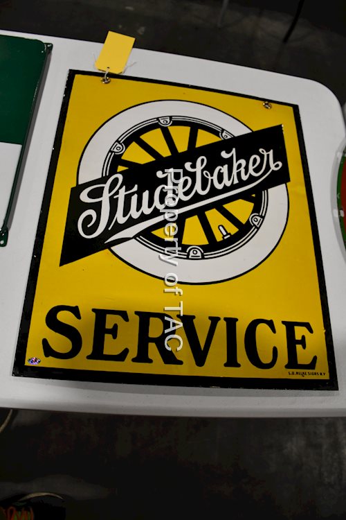 Studebaker Service w/Wheel Logo Porcelain Sign