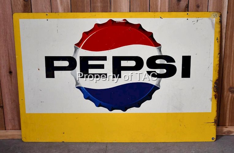Pepsi w/Logo Metal Sign w/Privilege Panel