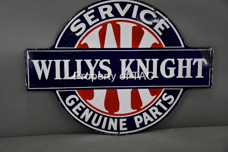 Willys Knight Service Genuine Parts Porcelain Sign