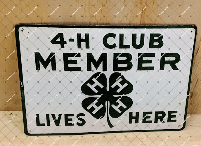 4-H Club Member Lives Here Embossed Tin Sign
